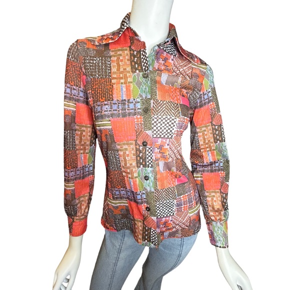 💜Host Pick Vintage 70s LUCKY TOPS Blouse Top Size Small - Picture 4 of 11